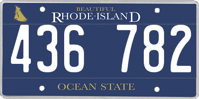 RI license plate 436782