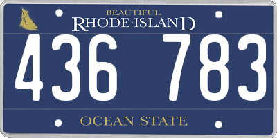 RI license plate 436783