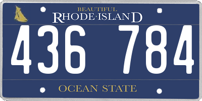 RI license plate 436784