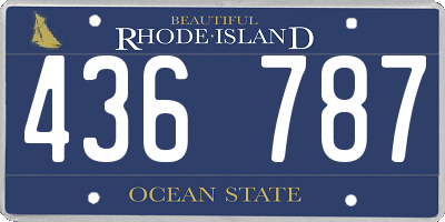 RI license plate 436787