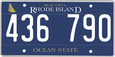 RI license plate 436790