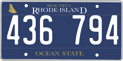 RI license plate 436794