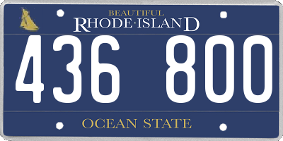 RI license plate 436800
