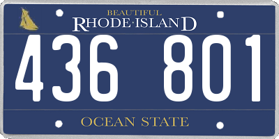 RI license plate 436801