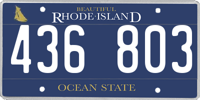 RI license plate 436803