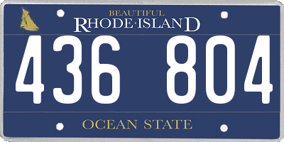 RI license plate 436804