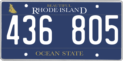 RI license plate 436805