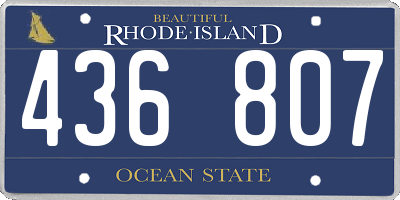 RI license plate 436807