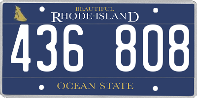 RI license plate 436808