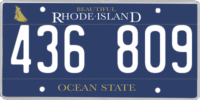 RI license plate 436809
