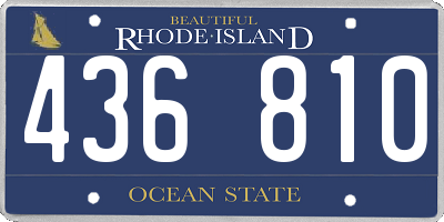 RI license plate 436810