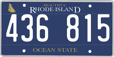 RI license plate 436815