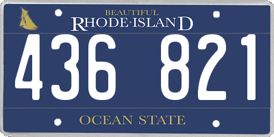 RI license plate 436821