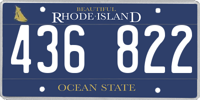 RI license plate 436822