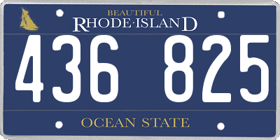RI license plate 436825