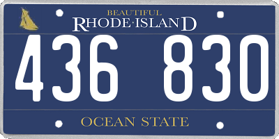 RI license plate 436830