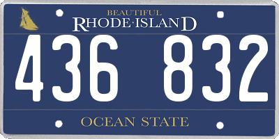 RI license plate 436832