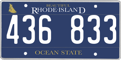 RI license plate 436833