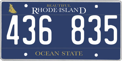 RI license plate 436835