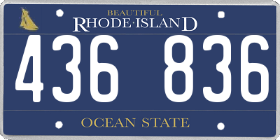 RI license plate 436836