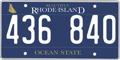 RI license plate 436840