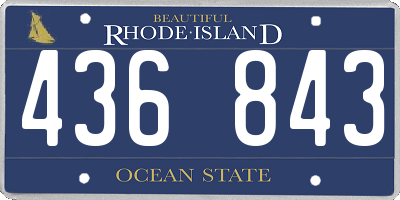 RI license plate 436843