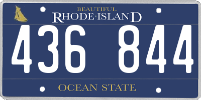 RI license plate 436844
