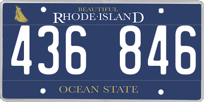 RI license plate 436846