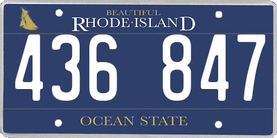 RI license plate 436847