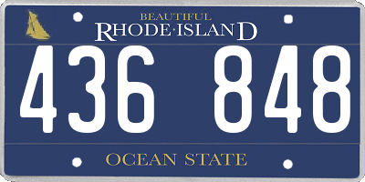 RI license plate 436848
