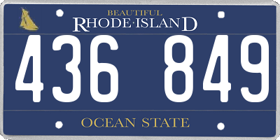 RI license plate 436849