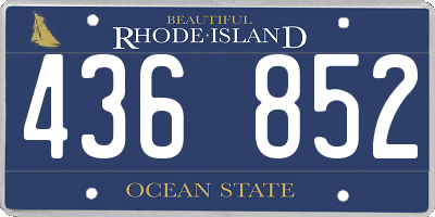 RI license plate 436852