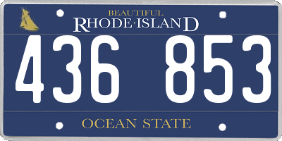 RI license plate 436853