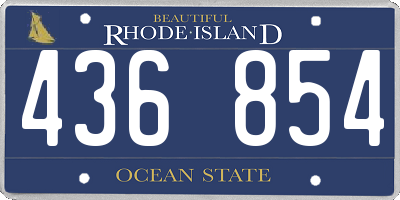 RI license plate 436854