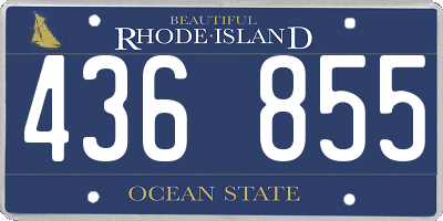 RI license plate 436855