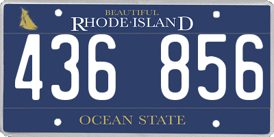 RI license plate 436856