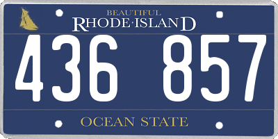 RI license plate 436857