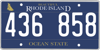 RI license plate 436858