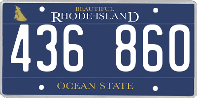 RI license plate 436860