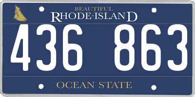 RI license plate 436863