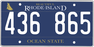 RI license plate 436865