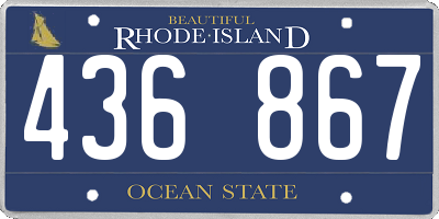 RI license plate 436867