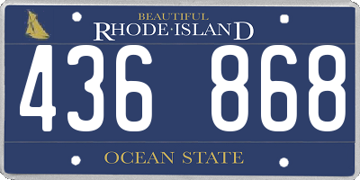 RI license plate 436868