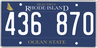 RI license plate 436870