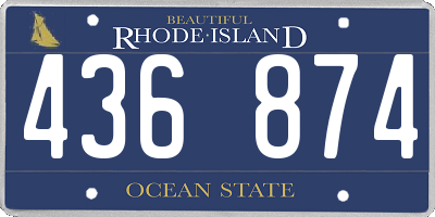 RI license plate 436874