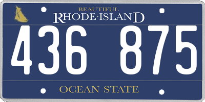 RI license plate 436875