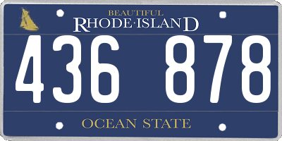 RI license plate 436878