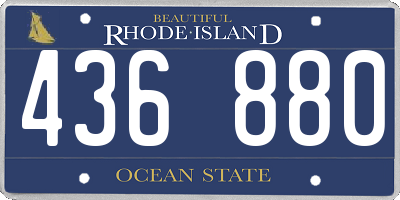RI license plate 436880