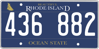 RI license plate 436882