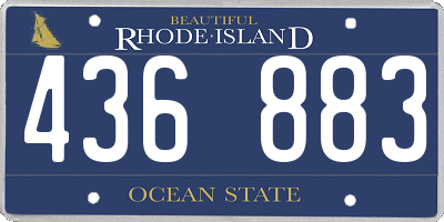 RI license plate 436883
